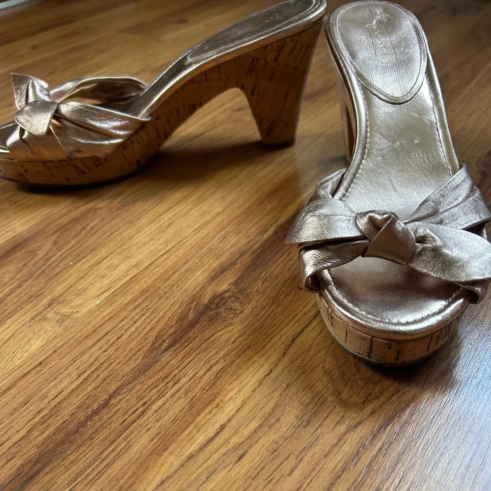 Coach Bronze Platform Sandals - Picture 2 of 3